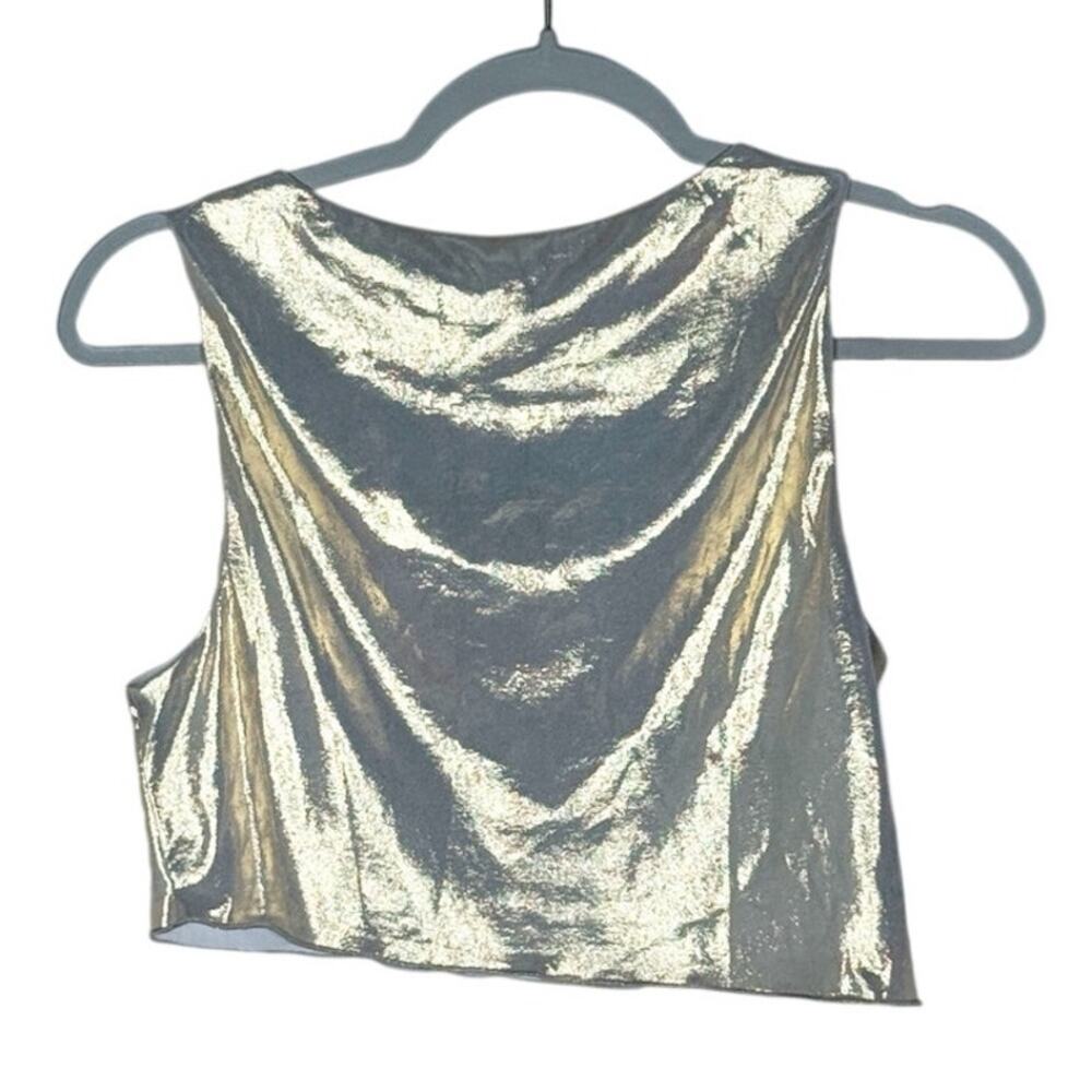 Superdown Pearl Maxi Set Tank top + Skirt Pale Gold Metallic Size Medium / Small - Picture 6 of 12